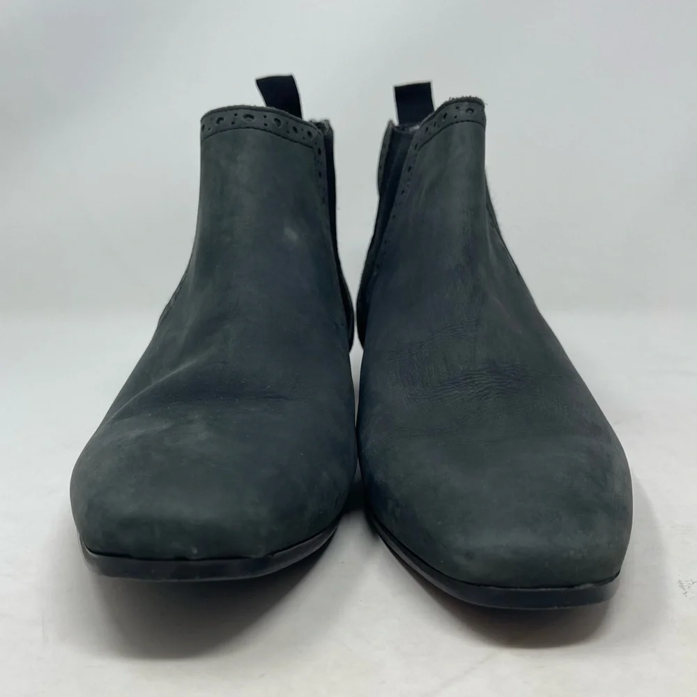ASOS Boots Mens 6 Chelsea Navy Nubuck Leather Elastic Sides Heel Grip‎ Tread Tab